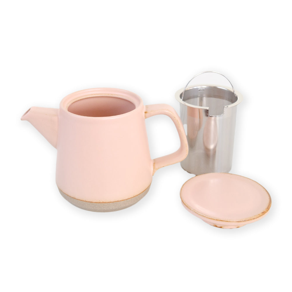 Pink Ceramic Teapot Open