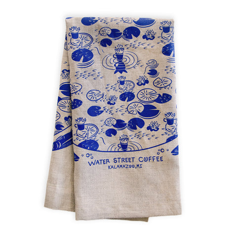 Lily Pad Linen Tea Towel