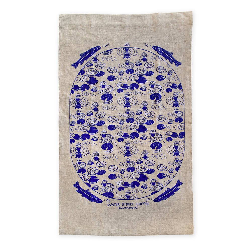 Lily Pad Linen Tea Towel